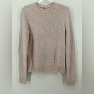 HERMES Checkered Pink 100% Virgin Wool Knit Sweater DETAIL H Size 36 US 4